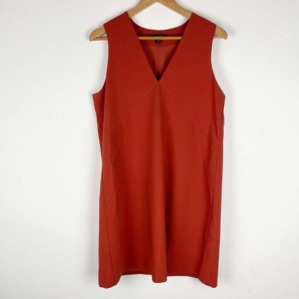 Banana Republic Red Sleeveless V-Neck Shift Dress
